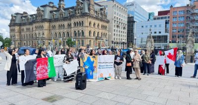 Ambassador Soroosh joined community activists and friends of Afghanistan on Parliament Hill in Ottawa for a gathering in solidarity with the women and girls of Afghanistan