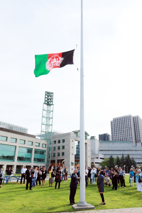 FLAG RAISING CEREMONY ON THE RESTORATION OF AFGHANISTAN'S INDEPENDANCE