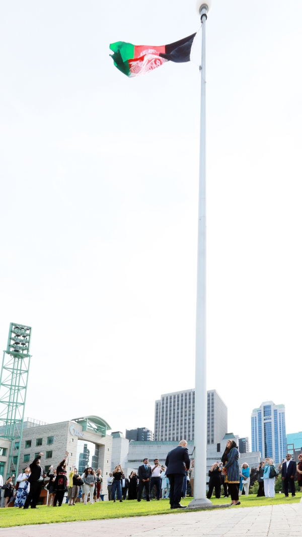 FLAG RAISING CEREMONY ON THE RESTORATION OF AFGHANISTAN'S INDEPENDANCE