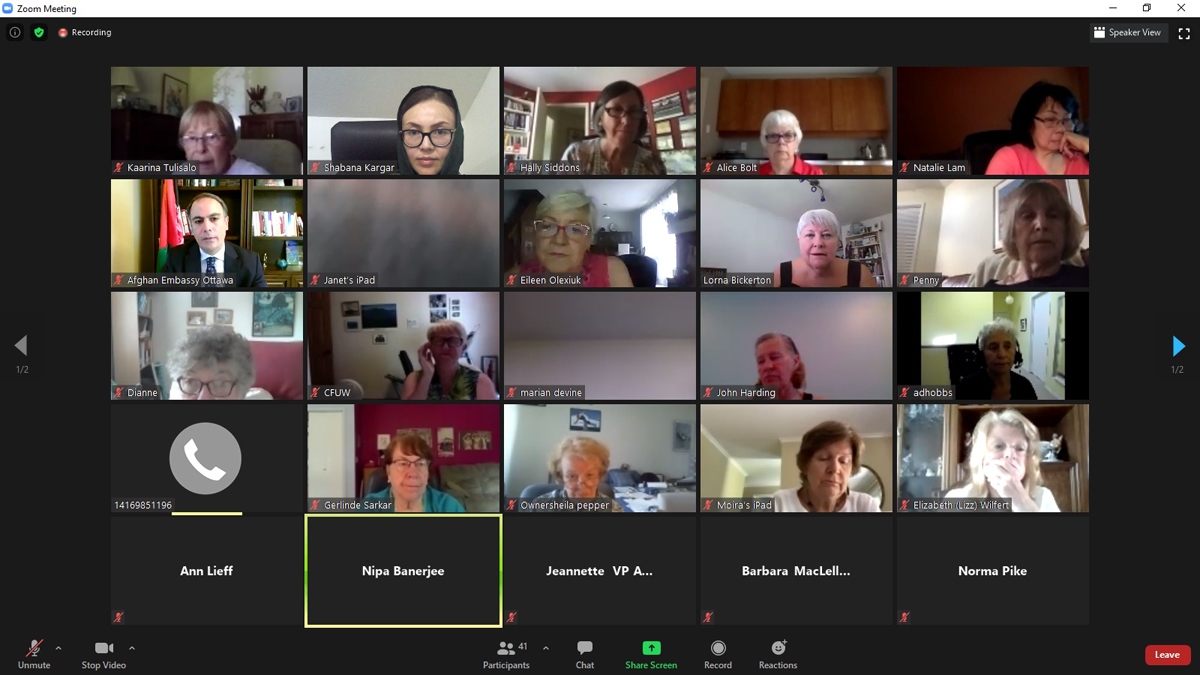 Ambassador Soroosh Speaks at the University Women Helping Afghan Women's Virtual Gathering