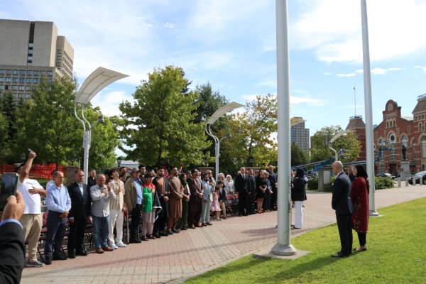 Flag Raising Ceremony to mark the 106th Anniversary of the Restoration of Afghanistan&rsquo;s Independence and to stand in solidarity with the courageous women and girls of Afghanistan