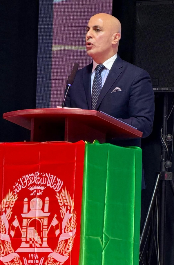 Ambassador Hassan Soroosh delivered brief remarks at a gathering co-organized by the Afghan Athletes of Ontario Association and the Pul Media