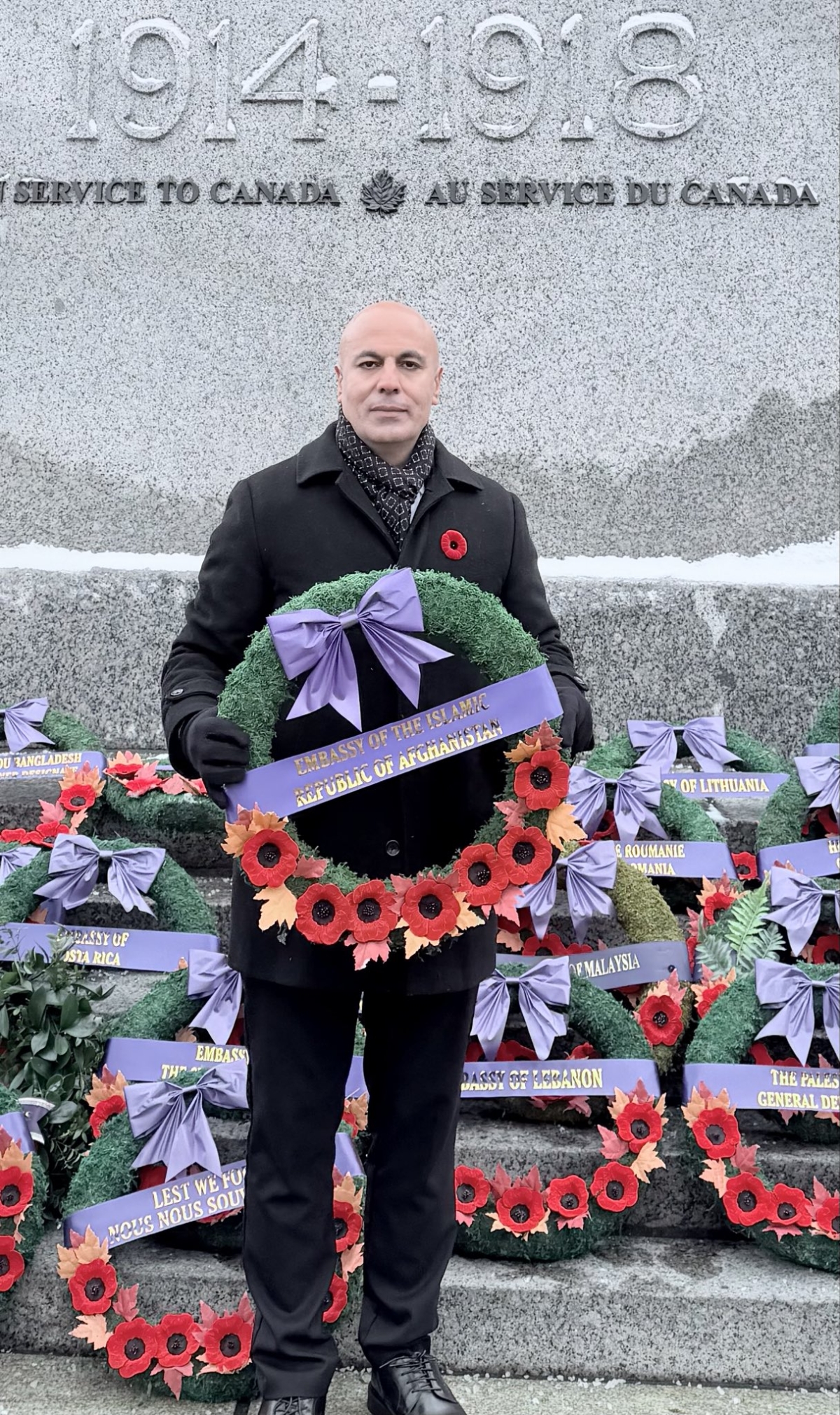 Ambassador Hassan Soroosh participated at the Remembrance Day Ceremony in Ottawa