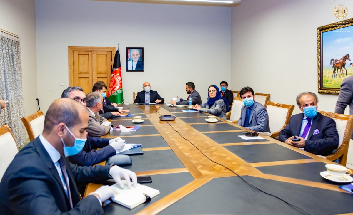 Ambassador Soroosh Joins a Video Conference Led by H.E. Mohammad Hanif Atmar, Acting Minister of Foreign Affairs of Afghanistan