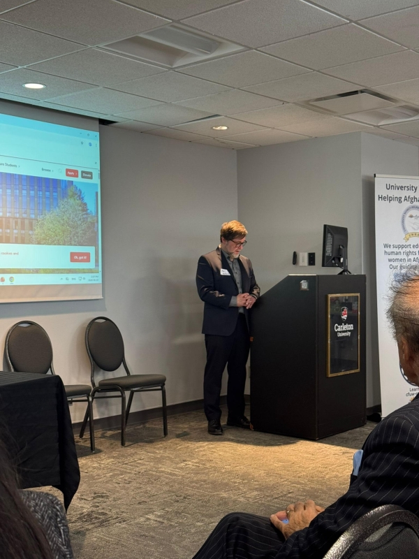 Ambassador Soroosh spoke at the event co-hosted by the University Women Helping Afghan Women (UWHAW), the Right to Learn Afghanistan, and the Carleton University Afghan Students&rsquo; Association