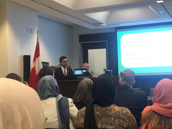 Ambassador Soroosh addressed an event at Parliament co-organized by the AWPLN and Members of Parliament of Canada