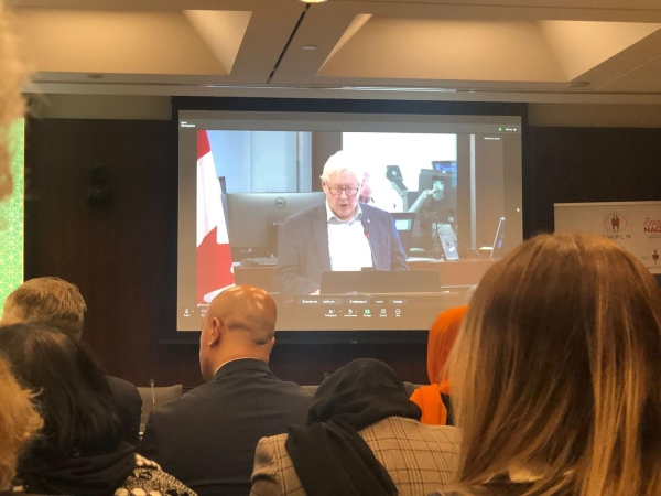 Ambassador Soroosh addressed an event at Parliament co-organized by the AWPLN and Members of Parliament of Canada