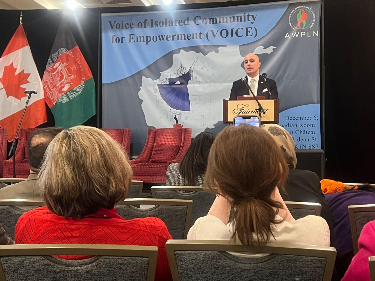 AMBASSADOR SOROOSH PARTICIPATED AND SPOKE IN AN EVENT ON WOMEN'S RIGHTS IN AFGHANISTAN